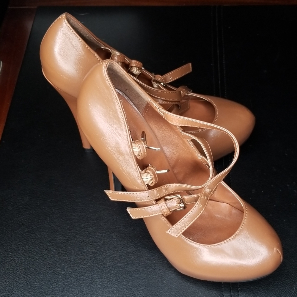 Bebe Heels "Super High" Vegan Mary Janes Gem